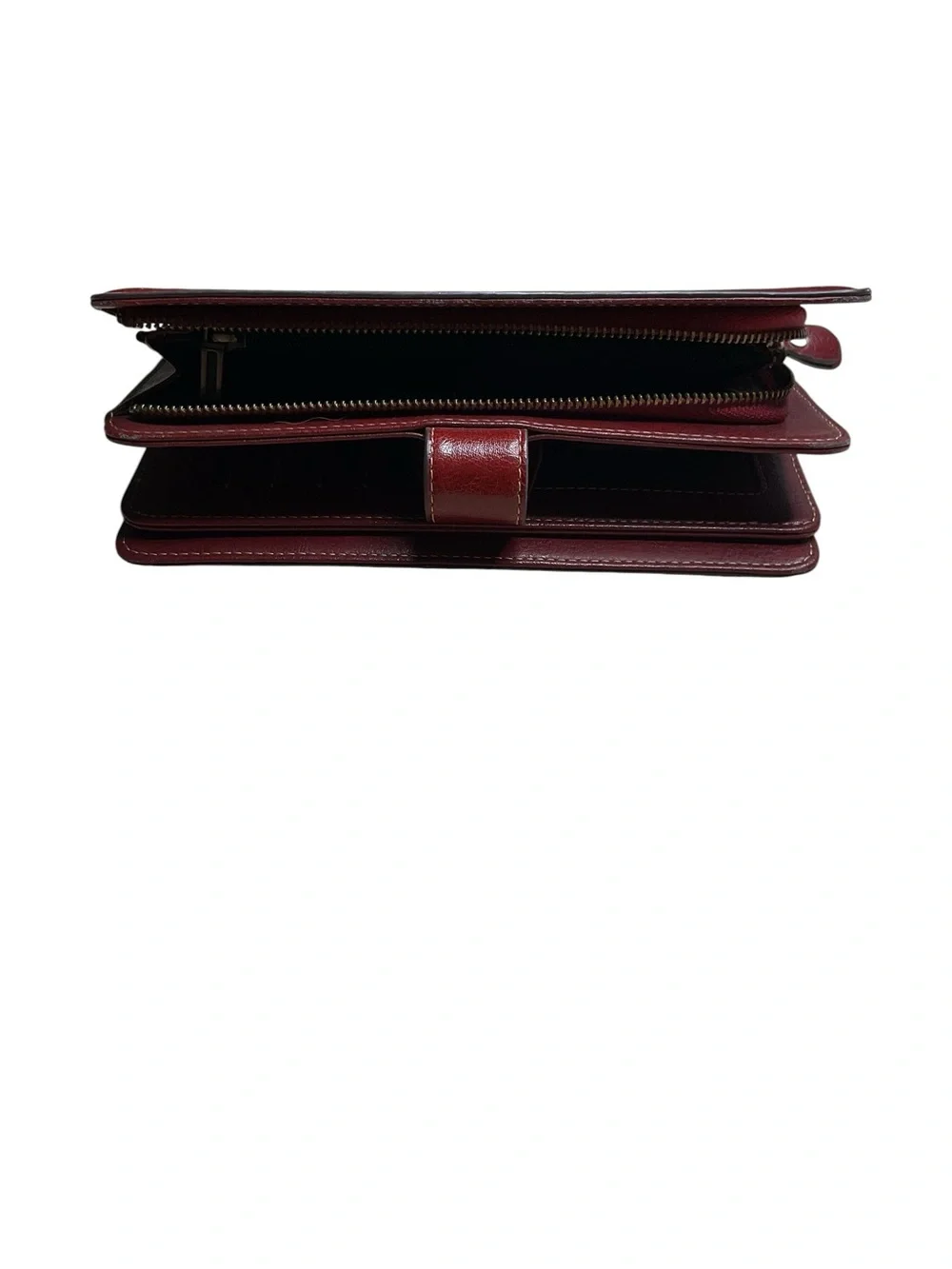 Lavemi RFID Blocking Burgundy Leather Wristlet Wallet Floral Snap Organizer Zip
